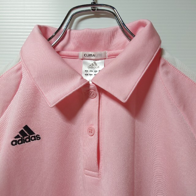 adidas(アディダス)の【大人気カラー】adidas★半袖ポロシャツ★ゴルフウェア★ピンクL★春夏 レディースのトップス(ポロシャツ)の商品写真