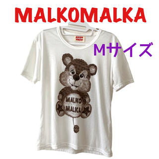 マルコマルカ(MALKOMALKA)のMALKOMALKA クマプリントTシャツ Mサイズ(Tシャツ(半袖/袖なし))