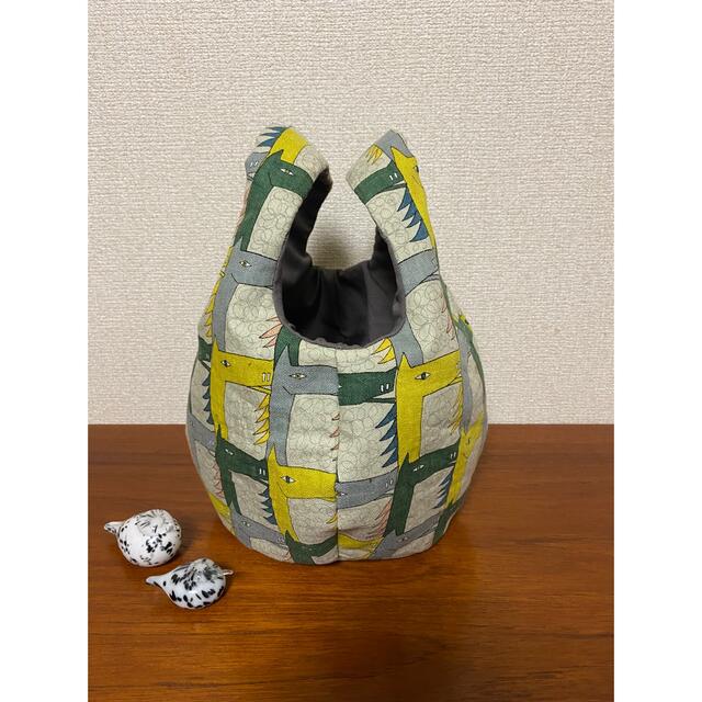 ミナペルホネン ウルフ✖︎手織り藍染ころりんバッグ ハンドメイド ミナペルホネン ウルフ✖︎手織り藍染ころりんバッグ ハンドメイド