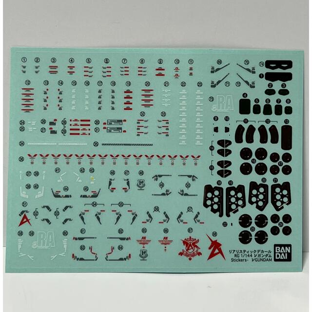 BANDAI(バンダイ)のガンプラ RG νガンダム用リアリスティックデカール エンタメ/ホビーのおもちゃ/ぬいぐるみ(模型/プラモデル)の商品写真