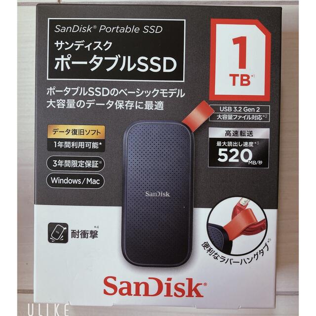 高速配送 SDSSDE30-1T00-J25 ポータブルSSD 1TB PC周辺機器