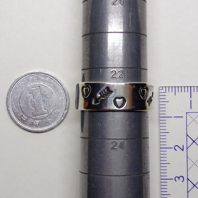 SV925リング　矢＆ハート　23号 メンズのアクセサリー(リング(指輪))の商品写真