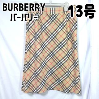 バーバリー(BURBERRY)のバーバリー BURBERRY チェック 台形スカート 膝下丈 13号(ひざ丈スカート)