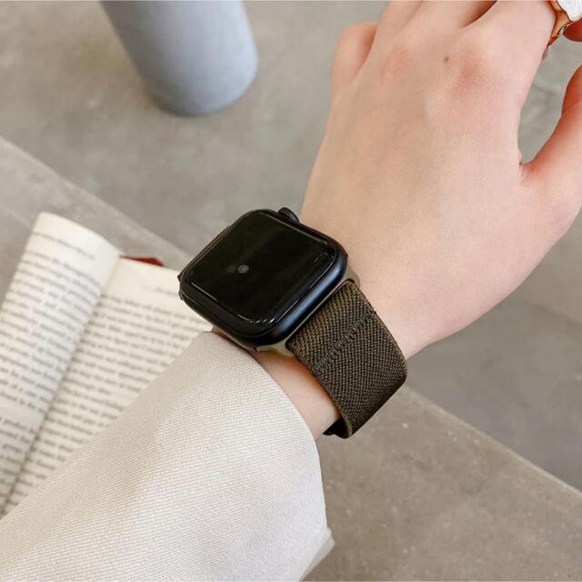 Apple Watch カーキ　布バンド メンズの時計(その他)の商品写真