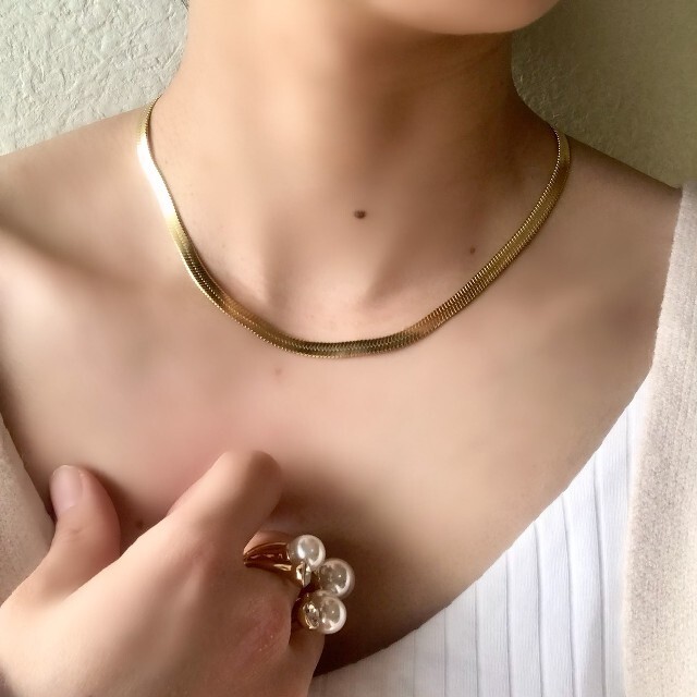 TODAYFUL(トゥデイフル)のスネークチェーン スネーク ネックレス 　　ゴールド　ステンレス 2mm レディースのアクセサリー(ネックレス)の商品写真