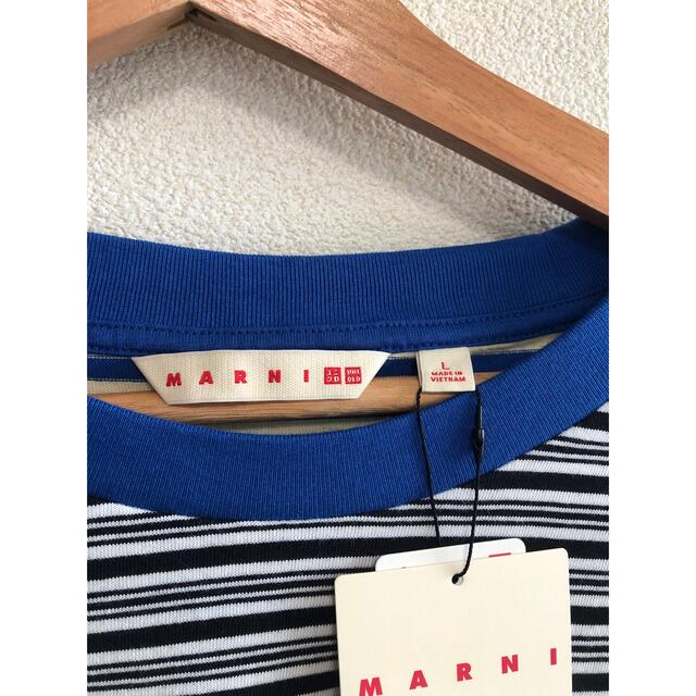 UNIQLO(ユニクロ)のUNIQLO×MARNI ボーダークルーネックTシャツ Lサイズ メンズのトップス(Tシャツ/カットソー(半袖/袖なし))の商品写真