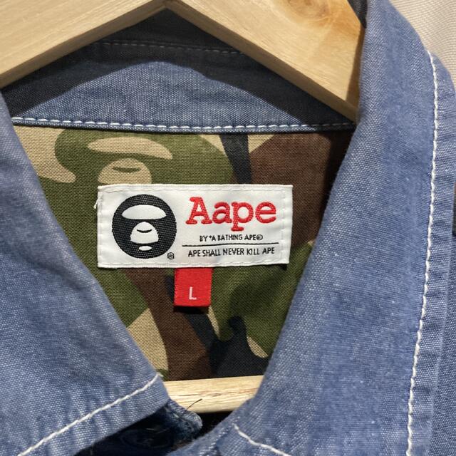 BAPE ジーンズ シャツ バッジ デニム メンズ L CRAZY PATCH-