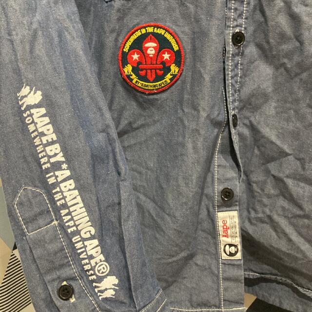 A BATHING APE - 激レア A BATHING APE デニムシャツ ワッペン 迷彩