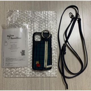 ファミリア(familiar)のajew familiar コラボiphoneケース　navy(iPhoneケース)