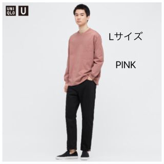 ユニクロ(UNIQLO)のUNIQLO U クルーネックT (長袖) PINK(Tシャツ/カットソー(七分/長袖))