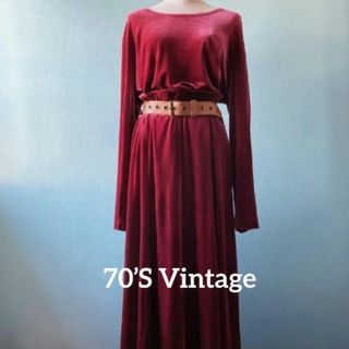 エディットフォールル(EDIT.FOR LULU)の【70's・Vintage】PINK VELOURS TOPS & SKIRT(ロングスカート)