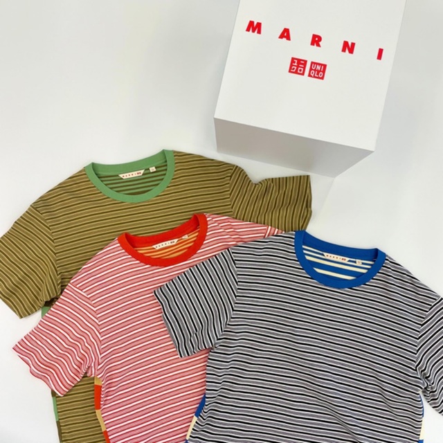 Marni - ユニクロ×マルニ ボーダーTシャツ L ブルーの通販 by mid