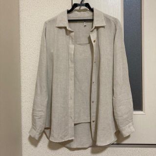 ラウンジドレス(Loungedress)のラウンジドレス　　キャミ付きリネンシャツ(シャツ/ブラウス(長袖/七分))