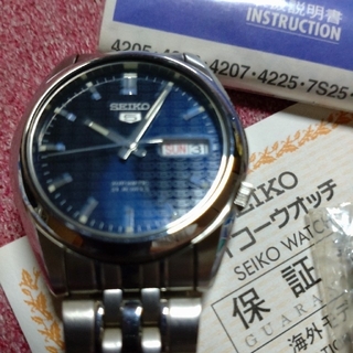 SEIKO - セイコー5 紺色モノグラム文字盤