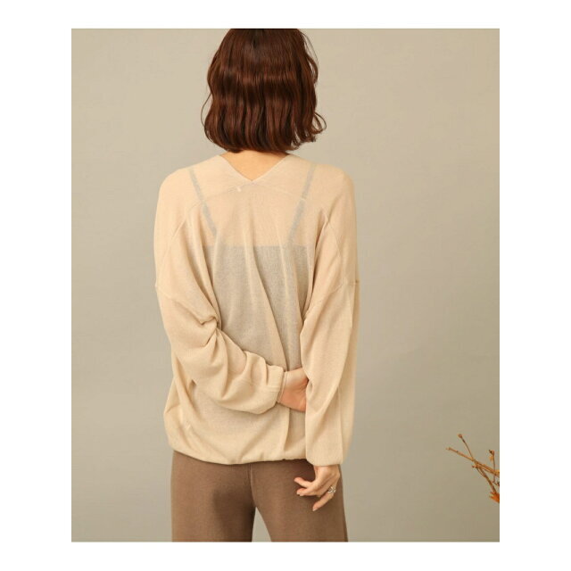 SENSE OF PLACE by URBAN RESEARCH(センスオブプレイスバイアーバンリサーチ)の【BEIGE】Vネックルーズシアーセーター レディースのトップス(ニット/セーター)の商品写真