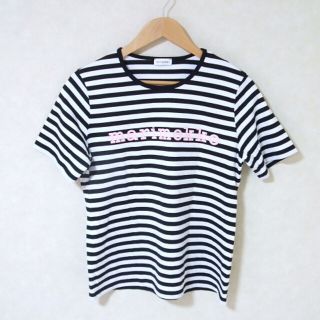 マリメッコ(marimekko)のmarimekko ボーダー ロゴ 半袖Ｔシャツ サイズM マリメッコ(Tシャツ(半袖/袖なし))