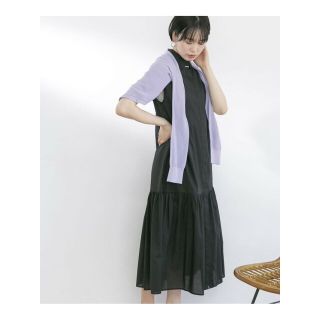 アーバンリサーチラボ(UR Lab.)の【BLACK】フレンチスリーブマキシシャツワンピース(ロングワンピース/マキシワンピース)