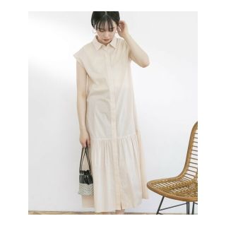 アーバンリサーチラボ(UR Lab.)の【BEIGE】フレンチスリーブマキシシャツワンピース(ロングワンピース/マキシワンピース)