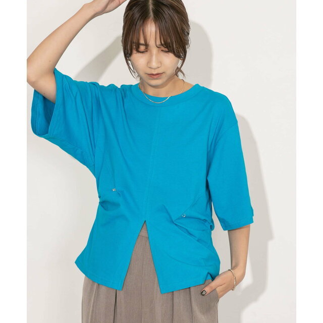 KBF(ケービーエフ)の【BLUE】2WAYクルーTシャツ レディースのトップス(カットソー(長袖/七分))の商品写真