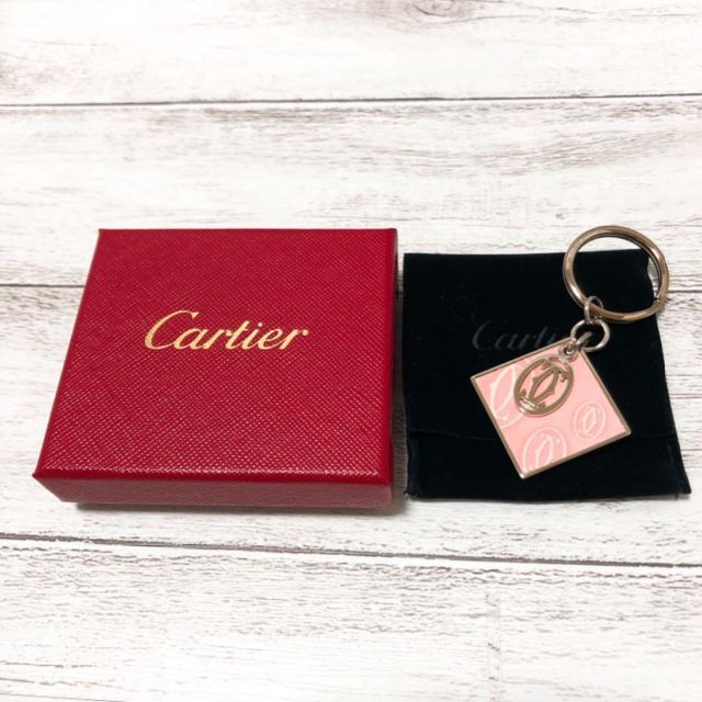 Cartier(カルティエ)の希少‼️【極々美品】Cartier カルティエ キーホルダー キーリング ピンク レディースのファッション小物(キーホルダー)の商品写真