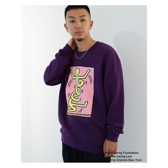 【PURPLE】BEAMS T / KEITH HARING クルーネックスウェット