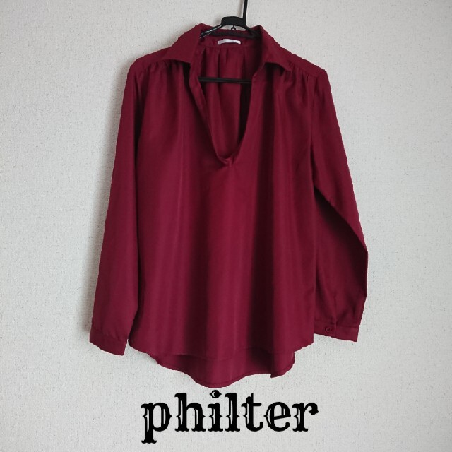 大幅値下げ◆美品philter スキッパーシャツ レディースのトップス(シャツ/ブラウス(長袖/七分))の商品写真