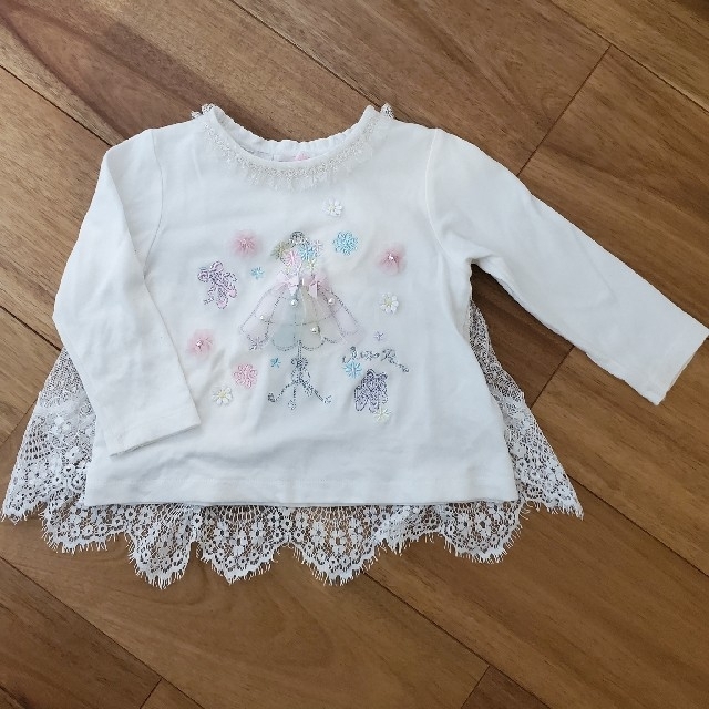 メゾピアノ　ロンT  90　美品 キッズ/ベビー/マタニティのキッズ服女の子用(90cm~)(Tシャツ/カットソー)の商品写真