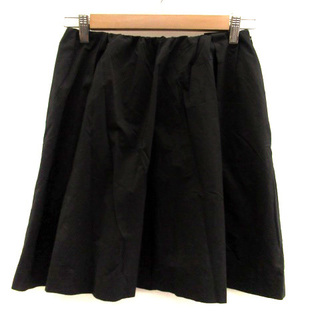 マカフィー(MACPHEE)のマカフィー トゥモローランド フレアスカート ミニ丈 36 黒 ブラック(ひざ丈スカート)