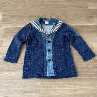 デニムダンガリー(DENIM DUNGAREE)のデニムダンガリー　セーラーニット　100(カーディガン)