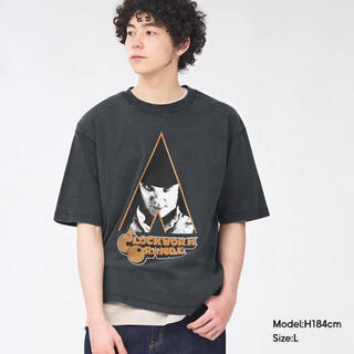 ジーユー(GU)のGU 時計仕掛けのオレンジTシャツ　XL 即完(Tシャツ/カットソー(半袖/袖なし))