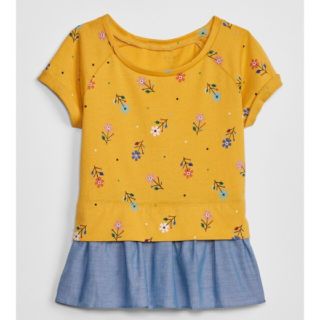 ベビーギャップ(babyGAP)の新品タグ付　GAP　花柄　ペプラムトップス(Tシャツ/カットソー)