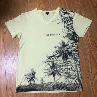 ポールスミス(Paul Smith)のPSポールスミス　ＶネックTシャツ　半袖　ヤシの木　プリント　イエロー(Tシャツ/カットソー(半袖/袖なし))