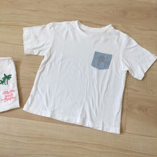 UNIQLO(ユニクロ)のユニクロ　UNIQLO　半袖　Tシャツ　ヤシの木　刺繍　2点セット キッズ/ベビー/マタニティのキッズ服男の子用(90cm~)(Tシャツ/カットソー)の商品写真