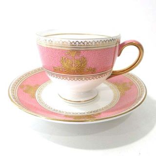 ウェッジウッド(WEDGWOOD)のウェッジウッド コーヒー カップ&ソーサー コロンビア ボーンチャイナ ピンク(陶芸)