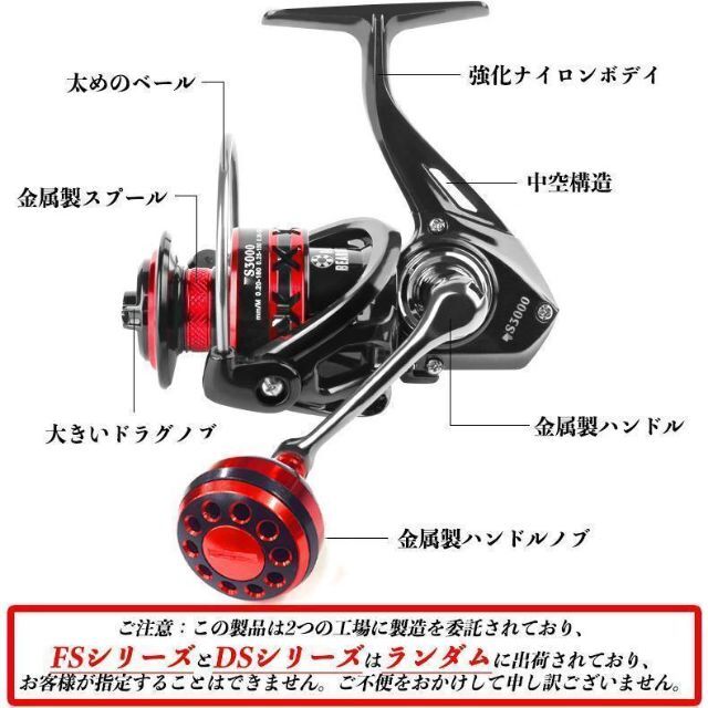 YU203 スピニングリール 釣りリール リール 軽量 6000番