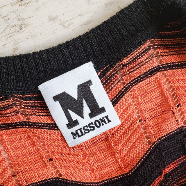 MISSONI(ミッソーニ)のエム ミッソーニ ☆ ニット ノースリーブ ワンピース 40 オレンジ系 レディースのワンピース(ロングワンピース/マキシワンピース)の商品写真