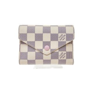 ルイヴィトン(LOUIS VUITTON)の〇〇LOUIS VUITTON ルイヴィトン ダミエ ポルトフォイユ ヴィクトリーヌ 3つ折り財布 N64022 ホワイト x ピンク(財布)