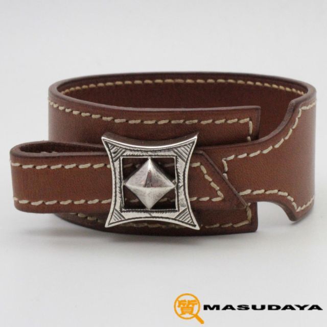 完成品 Hermes エルメストァアレグレザーバングルSV925【美品