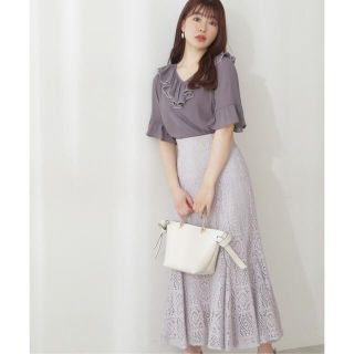 プロポーションボディドレッシング(PROPORTION BODY DRESSING)のプロポーションボディドレッシング　パネルレースマーメイドスカート　パープル(ロングスカート)