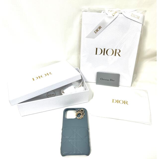 lady dior ディオール iPhone13 pro ケース クラウドブルー