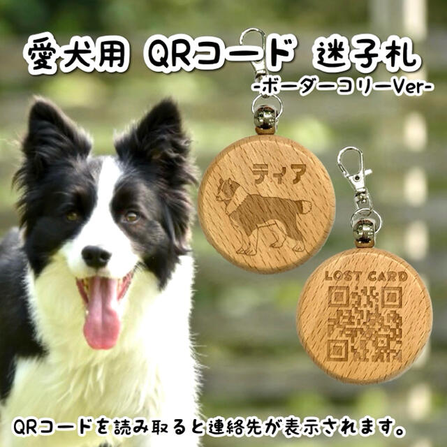 【送料無料】愛犬用QRコード迷子札 ボーダーコリー ネームタグ 連絡先  その他のペット用品(犬)の商品写真