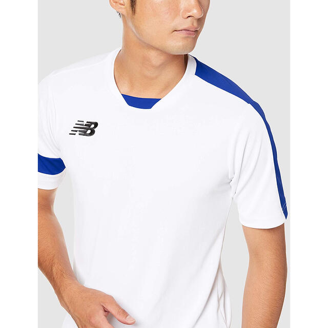 New Balance(ニューバランス)のnew balance ニューバランス テニスウェア 半袖Tシャツ白青 メンズM スポーツ/アウトドアのテニス(ウェア)の商品写真