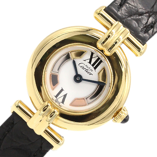 カルティエ(Cartier)の　カルティエ Cartier マスト コリゼ SV GP/社外尾錠・純正レザーベルト クオーツ レディース 腕時計(腕時計)