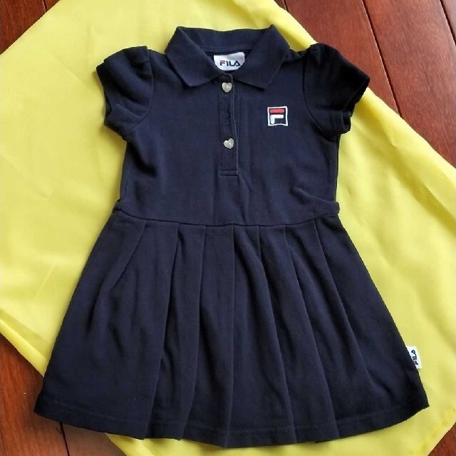 anyFAM(エニィファム)の美品　FILA　anyfam ネイビー　ワンピース90cm キッズ/ベビー/マタニティのキッズ服女の子用(90cm~)(ワンピース)の商品写真