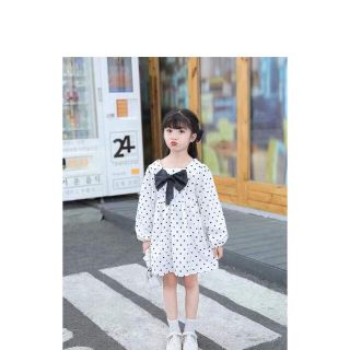 可愛い　キッズワンピース 長袖 薄手　女の子　春夏物服100cm(ワンピース)