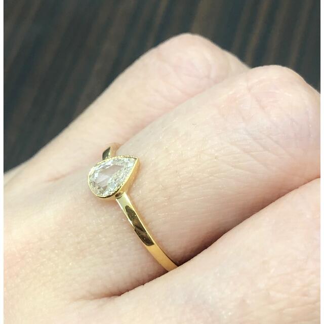 ✨ローズカット ダイヤモンド ペアシェイプ リング ✨ インド