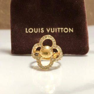 ルイヴィトン(LOUIS VUITTON)のヴィトン　指輪　パワー　フラワー　花　ラインストーン　ゴールド　石　リング　☆(リング(指輪))