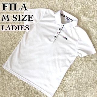 フィラ(FILA)の【FILA】ゴルフポロシャツ　ホワイト　Mサイズ　ワンポイント　レディース(ウエア)