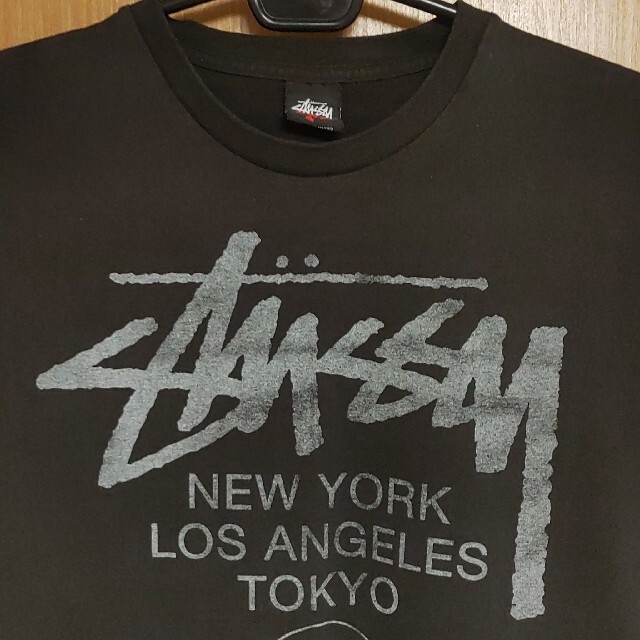 STUSSY - WORLD TOURかすれ長袖TシャツM黒BLACK灰色STUSSY大都市ロンＴ ...