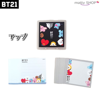 ビーティーイシビル(BT21)のBT21 クリアケースメモ アップ(ブラック)(ノート/メモ帳/ふせん)